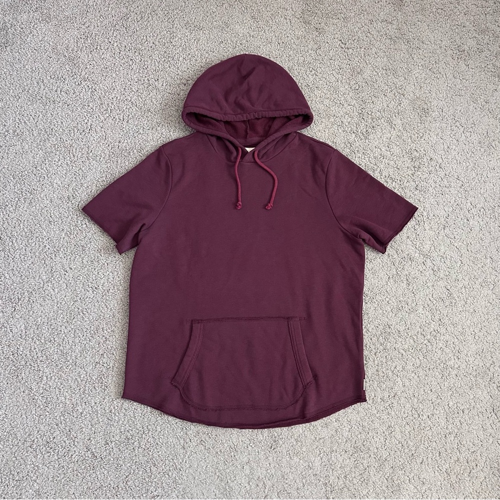 Hollister California Burgundy Short Sleeve Hoodie Mens XL